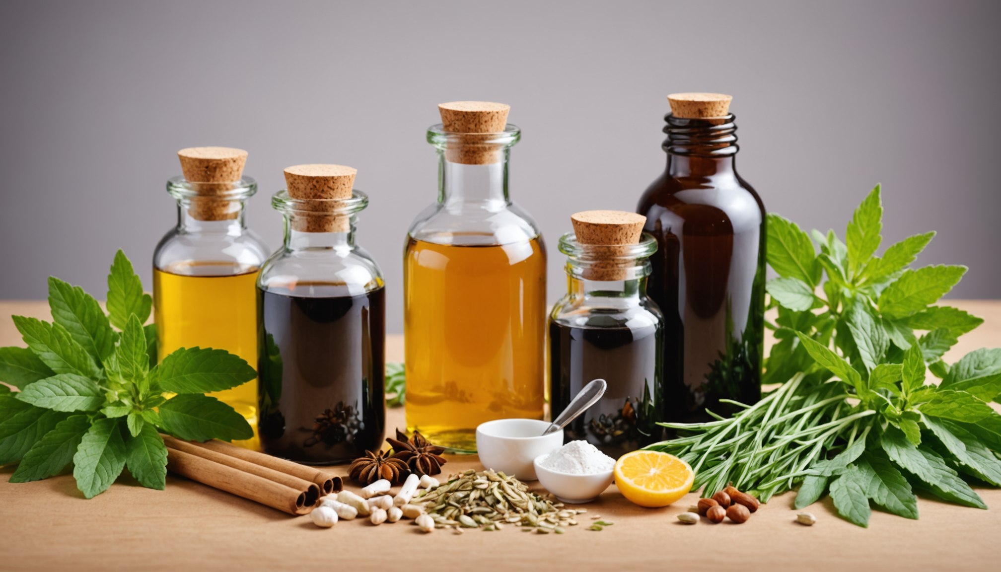 Illustration of natural remedies for potency including lifestyle habits, herbs, exercise, and heart-healthy foods